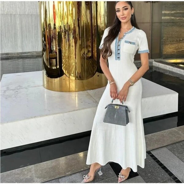 Patchwork Denim Knit Dress