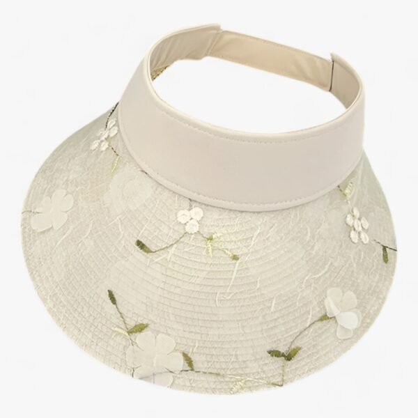 Elegantes Strohhut mit Blumendekor und Sonnenschutz