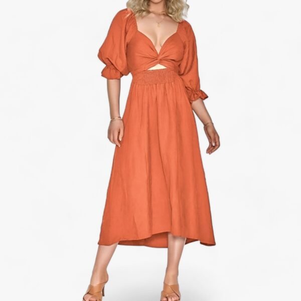 Elegantes, bequemes Kleid mit Volantärmeln - Image 4