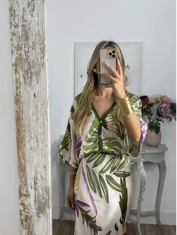 Seidenkleid-Set mit Blumenmuster - Image 3
